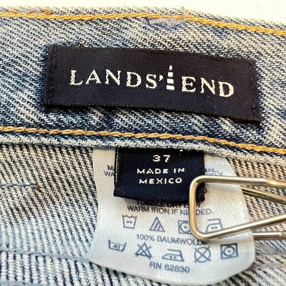 Lands End Square Rigger Mens Jeans 37x30 Light Wash Relaxed Fit Denim - Picture 4 of 5